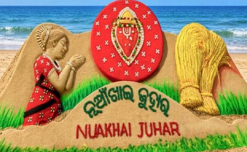 Sudarsan Pattnaik Marks Nuakhai With Striking Sand Art On Puri Beach